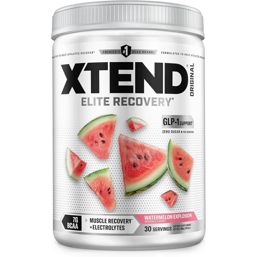 Xtend Original BCAA Powder, 7G Bcaas and 2.5G L-Glutamine for Muscle Recovery Hydration and Lean Muscle, Sugar Free Intra and Post Workout Drink with Electrolytes, Watermelon Explosion, 30 Servings