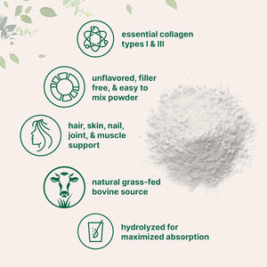 Micro Ingredients Hydrolyzed Collagen Peptides Powder, 1 Lb | Type I & III Collagen for Women & Men | Unflavored Bovine Collagen Protein | Easy Dissolve, Paleo, Non-Gmo