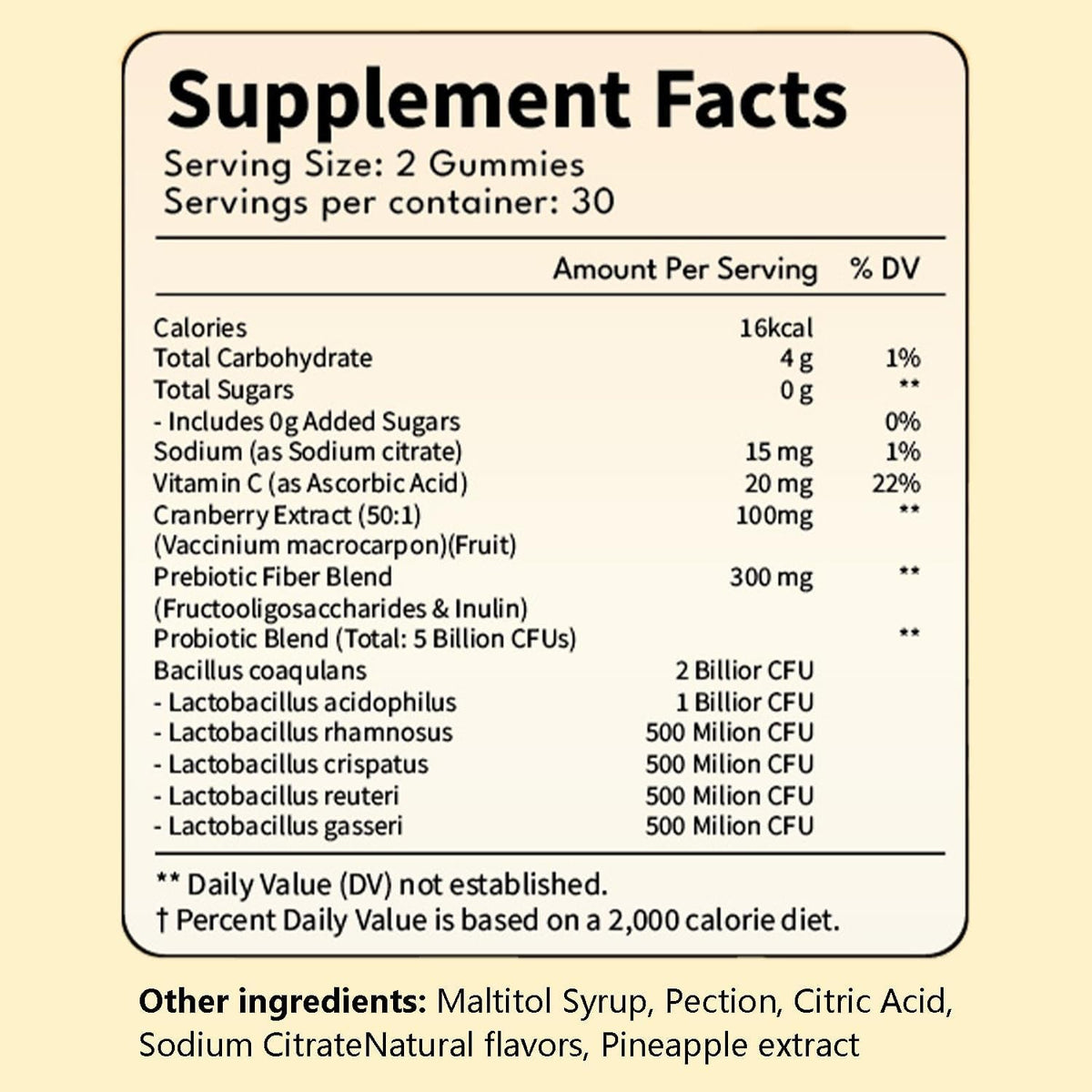 Pineapple Gummies for Women Ph, Premium Feminine Ph Balance Gummy, Vaginal Probiotics, Immune Support, Vegan, Gluten-Free, 60 Gummies 30 Servings