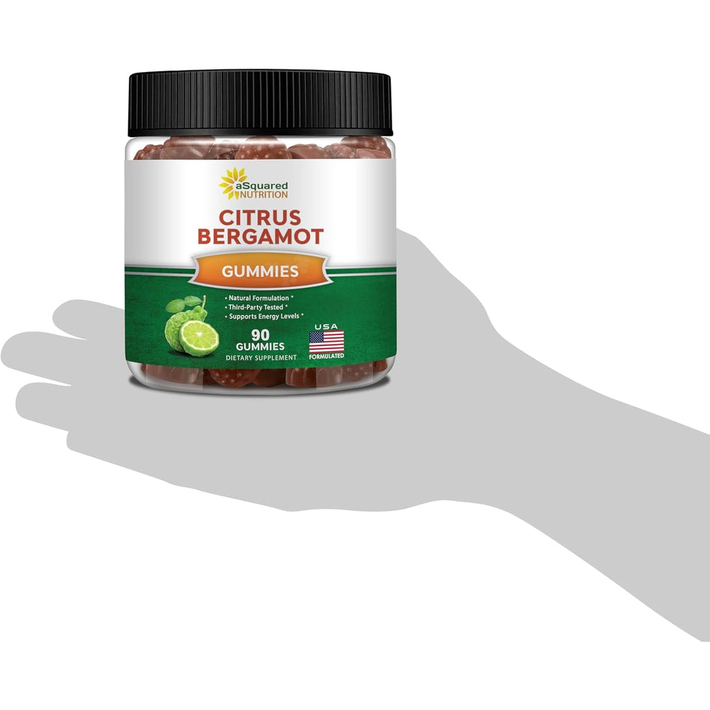 Asquared Nutrition Citrus Bergamot Gummies - Citrus Bergamot Extract Supplement 500Mg per Serving - Pure Gummy Alternative to Capsules & Pills