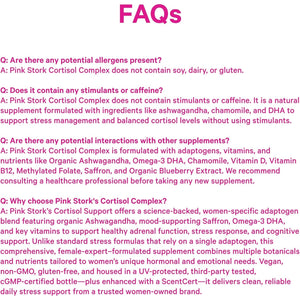 Pink Stork Cortisol Supplements for Women - Adaptogenic Adrenal Support & Stress Manager with Organic Ashwagandha, Omega 3, Saffron, Multivitamins - Mood & Hormone Balance - 60 Count
