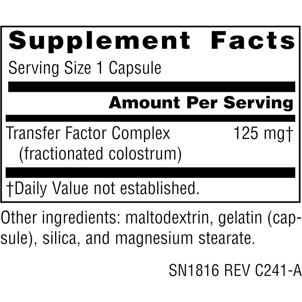 Source Naturals Wellness Transfer Factor, Supports Immune System Response* 125Mg, 60 Capsules