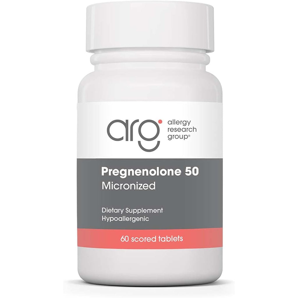 Allergy Research Group ARG Pregnenolone 50 Mg - Micronized Hormone Precursor Support - Highly Bioavailable - Hypoallergenic - 60 Servings - 60 Scored Tablets