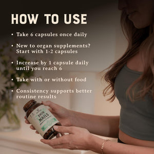 HEART & SOIL – 100% Grass Fed & Finished Beef Brain Supplement from Regenerative Cattle – for Cognitive Function & Memory – 3000Mg Focus Supplement with Beef Organs – Glass Bottle – 180 Capsules