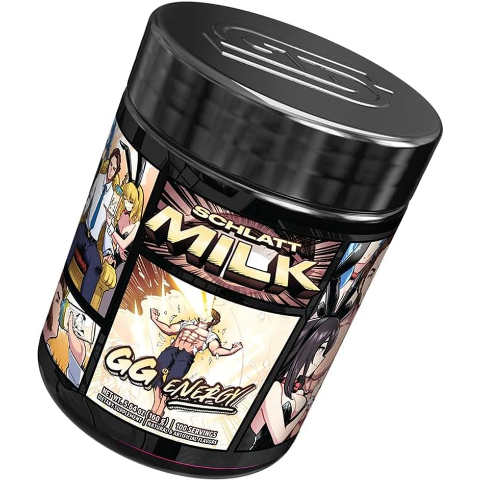 Gamer Supps GG Energy - Schlatt Milk by Jschlatt (100 Servings) - Keto Friendly Gaming Energy and Nootropic Blend, Sugar Free + Caffeine + Vitamins + Immune Support, Powder Drink