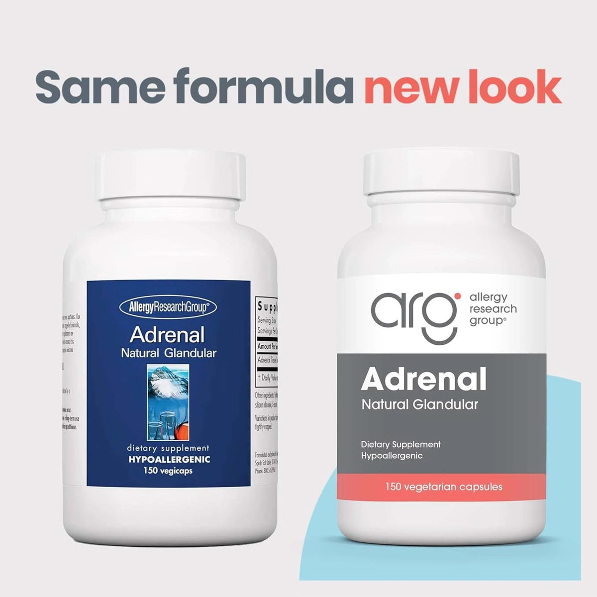 Allergy Research Group ARG Adrenal Cortex - Supports Healthy Stress Response & Metabolism - Delivers 150 Mg Freeze-Dried Bovine Adrenal Cortex Tissue - 100 Servings - 150 Capsules