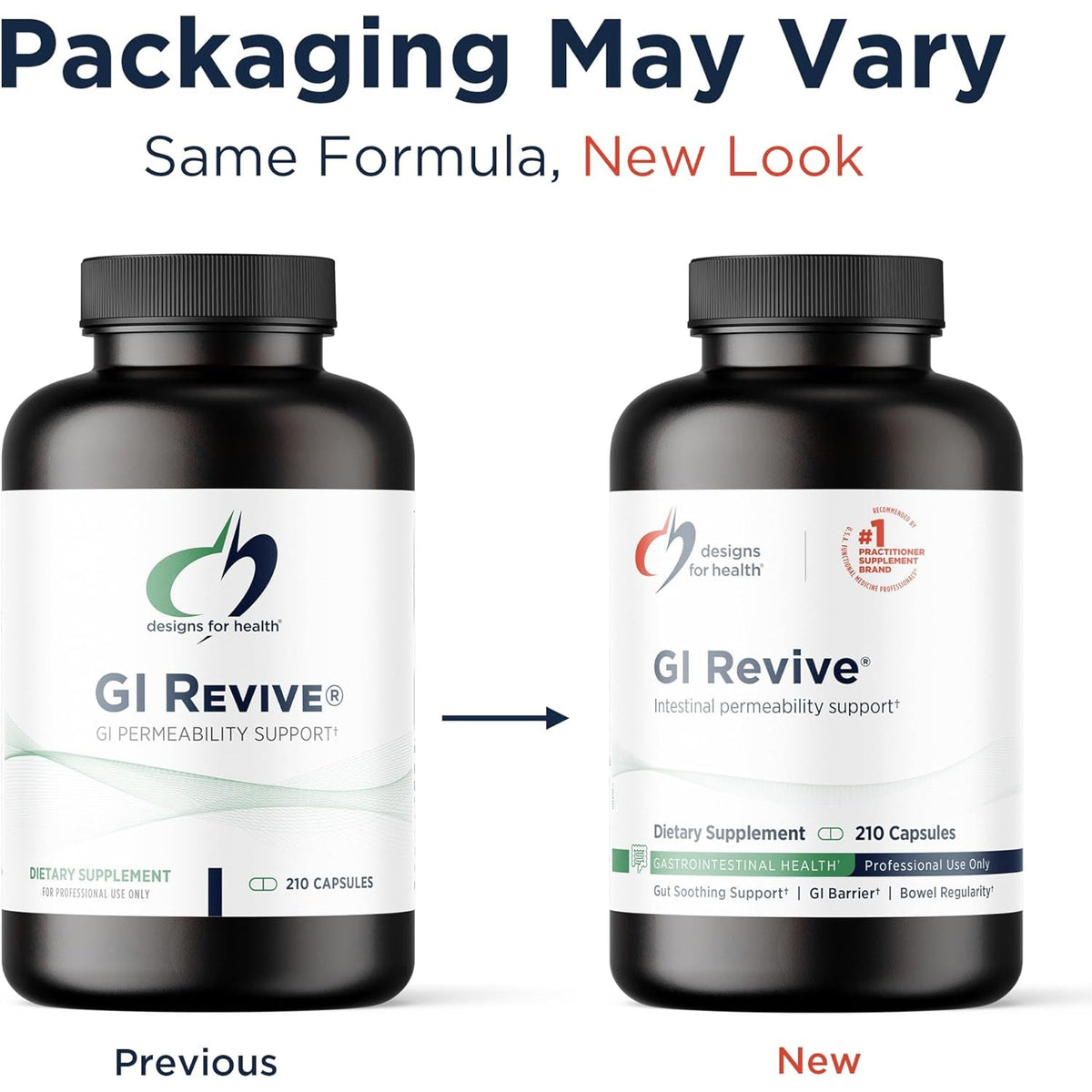 Designs for Health GI Revive - Slippery Elm Gut Health Support with Licorice Root, L-Glutamine + Zinc Carnosine - MSM, Marshmallow Root Powder + Okra Extract (210 Capsules)
