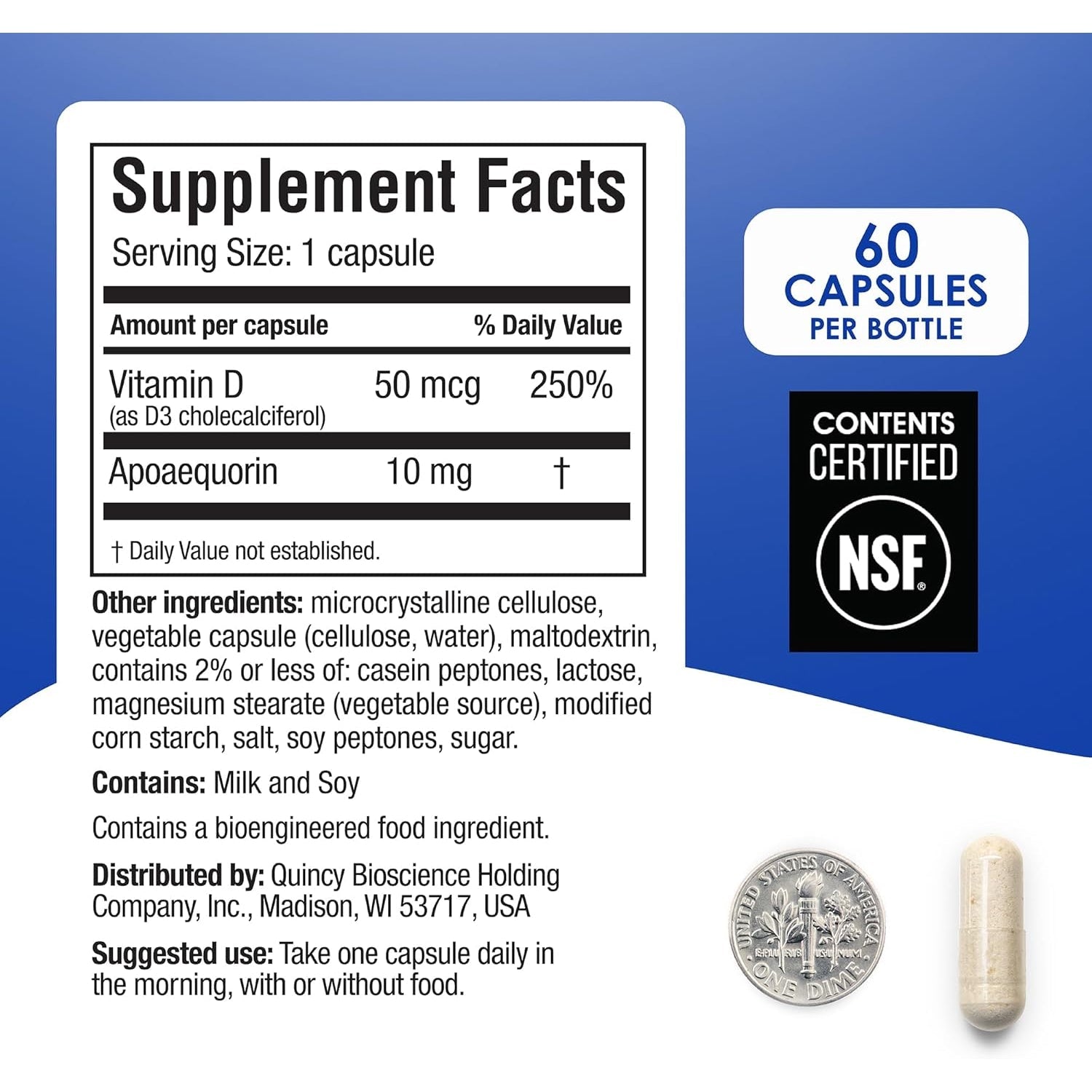 Prevagen Regular Strength - 60 Capsules (2 Month Supply) | Formulated for Your Brain | 10Mg of Apoaequorin plus Vitamin D3 with 7-Day Pill Minder