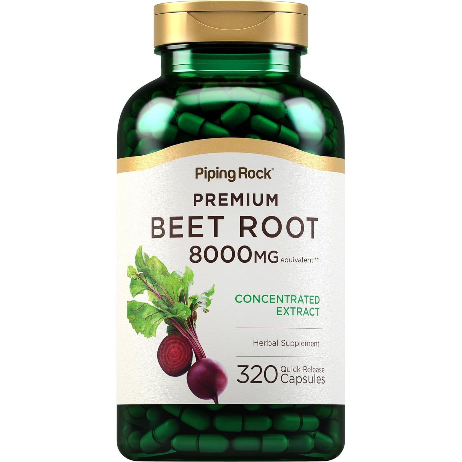 Piping Rock Beet Root Powder Capsules | 320 Pills | Herbal Extract Supplement for Men and Women | Beta Vulgaris | Non-Gmo, Gluten Free