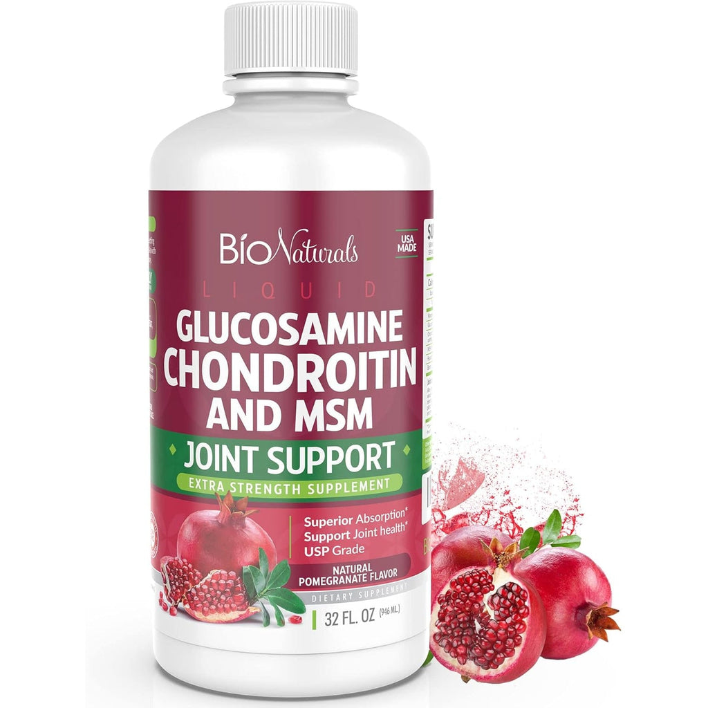 Liquid Glucosamine Chondroitin MSM Pharmaceutical Grade Supplement with Hyaluronic Acid – Maximum Strength Joint Support - 32 Fl Oz