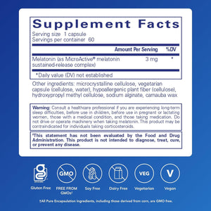 Pure Encapsulations Melatonin-Sr - Extended Release Melatonin - Supports Restful Sleep* - Sleep Supplement - Gluten Free & Vegan - 60 Capsules