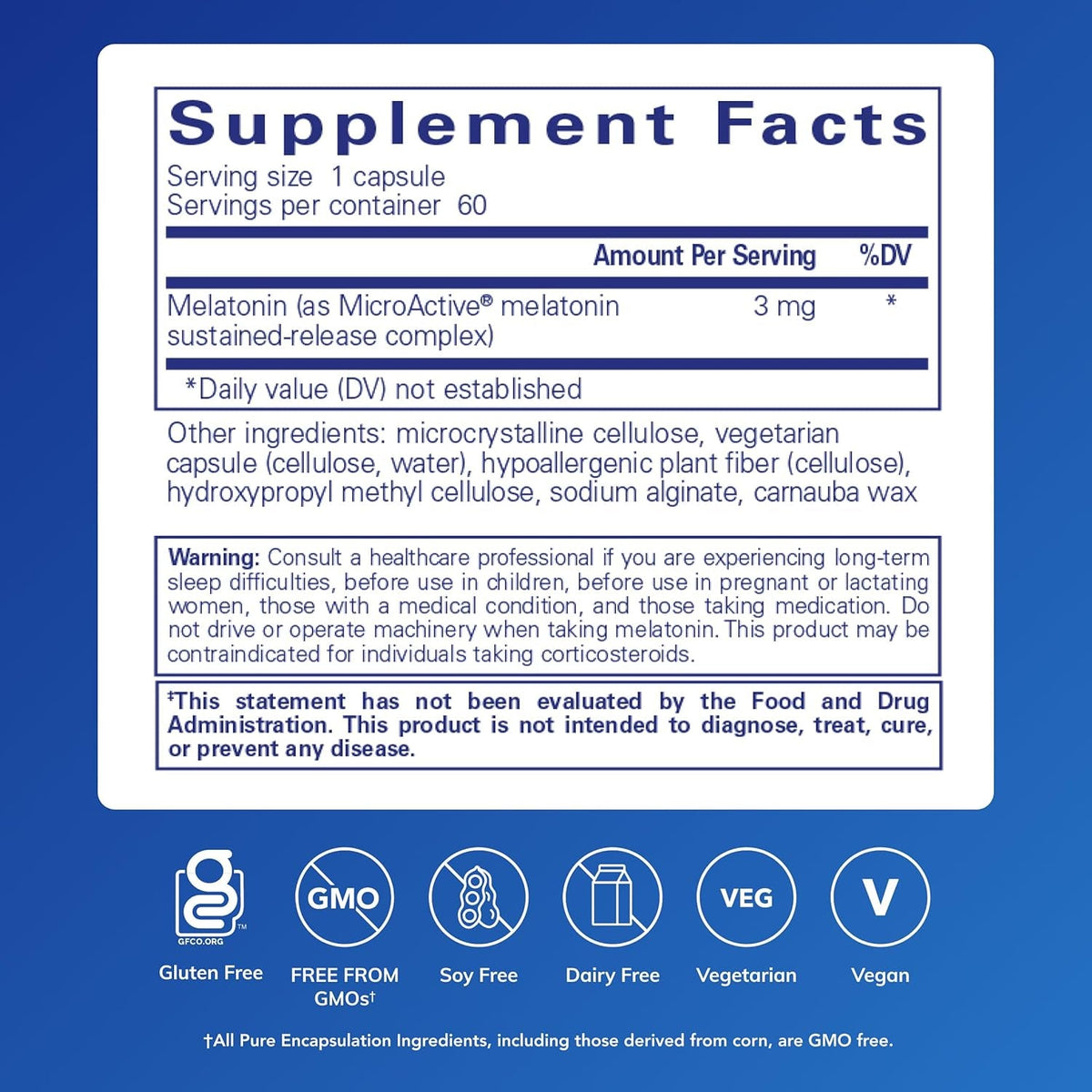 Pure Encapsulations Melatonin-Sr - Extended Release Melatonin - Supports Restful Sleep* - Sleep Supplement - Gluten Free & Vegan - 60 Capsules