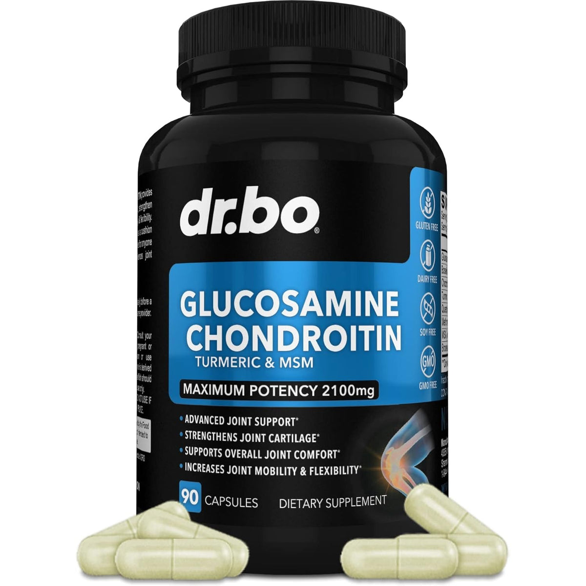 Glucosamine Chondroitin MSM Turmeric - Joints Health Supplement 2100Mg Knee Bone & Joints - Joint Support Supplement Pills Advanced Glucosamine Sulfate Capsules Joint Supplements for Men Women Adults