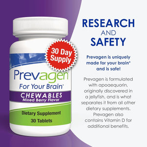 Prevagen Regular Strength Mixed Berry Chewables - 90 Tablets (3 Month Supply) | Formulated for Your Brain | 10Mg of Apoaequorin plus Vitamin D3 with 7-Day Pill Minder