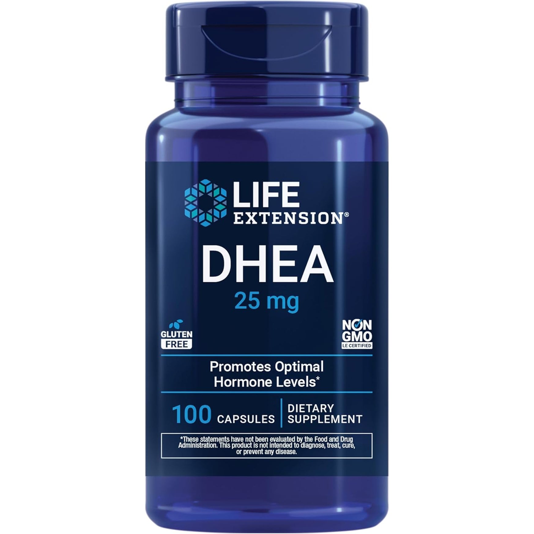 Life Extension DHEA 25 Mg – Supplement for Hormone Balance, Immune Support, Sexual Health, Bone & Cardiovascular Health and Anti-Aging and Mood Support – Gluten-Free, Non-Gmo – 100 Capsules