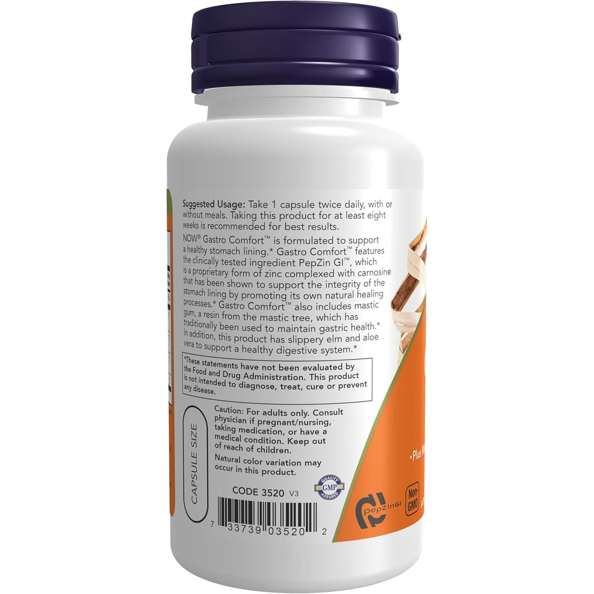 NOW Foods Supplements, Gastro Comfort, plus Mastic Gum, Aloe Vera and Slippery Elm, 60 Veg Capsules