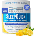 Relaxium Sleepquick Gummies - Sleep Aid + Gut Health & Immune Support, 5 Mg Melatonin, Vitamin D-3 + Prebiotic & Probiotic Blend, Gluten & Drug Free, Lemon Flavor, 60 Gummies
