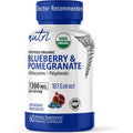 Nutri Organic Blueberry Pomegranate Supplement 1300Mg - with 800Mg 10:1 Extract & 500Mg 10:1 Pomegranate Extract - USDA Certified Organic - 60 Count Capsules - High in Anthocyanins and Polyphenols