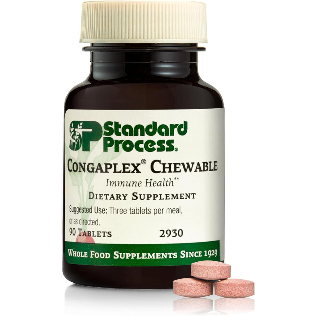 Standard Process Congaplex Chewable - Supplement for Immune System Support with Vitamin a - Supports Thymus Gland & Protein Synthesis - Non-Dairy & Non-Soy - 90 Tablets (30 Servings)