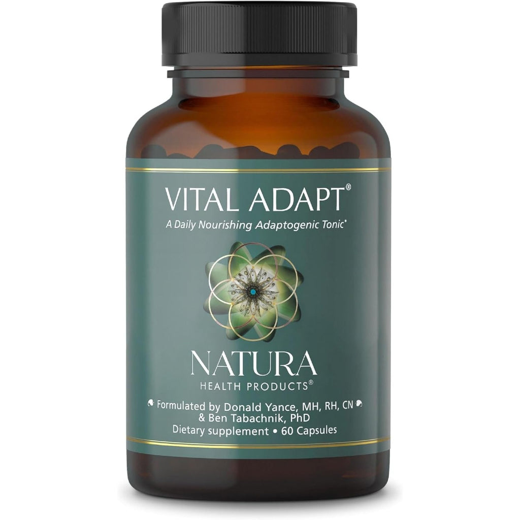 Natura Health Products Vital Adapt Supplement - Daily Nourishing Adaptogenic Tonic for Endocrine Function Support - Featuring Rhodiola, Ashwagandha, Cordyceps, Reishi (60 Capsules)