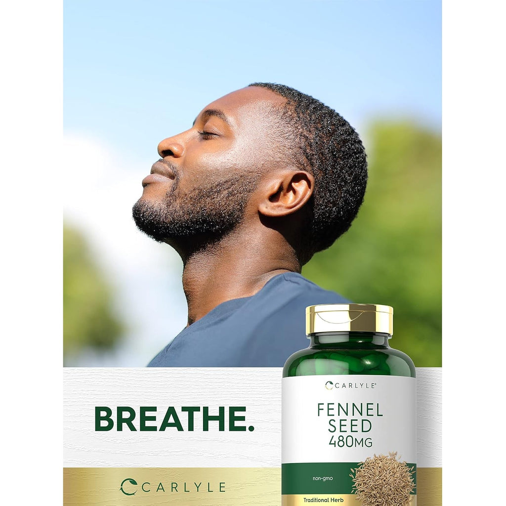 Carlyle Fennel Seed 480Mg | 200 Capsules | Herbal Supplement | Non-Gmo