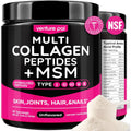 Venture Pal Multi Collagen Powder Type I, II, III, V, X – Hydrolyzed Collagen Peptides MSM, GC, Hyaluronic Acid Vitamin C | Collagen Supplement for Women | Joint, Hair, Skin & Nail Support | Non-Gmo