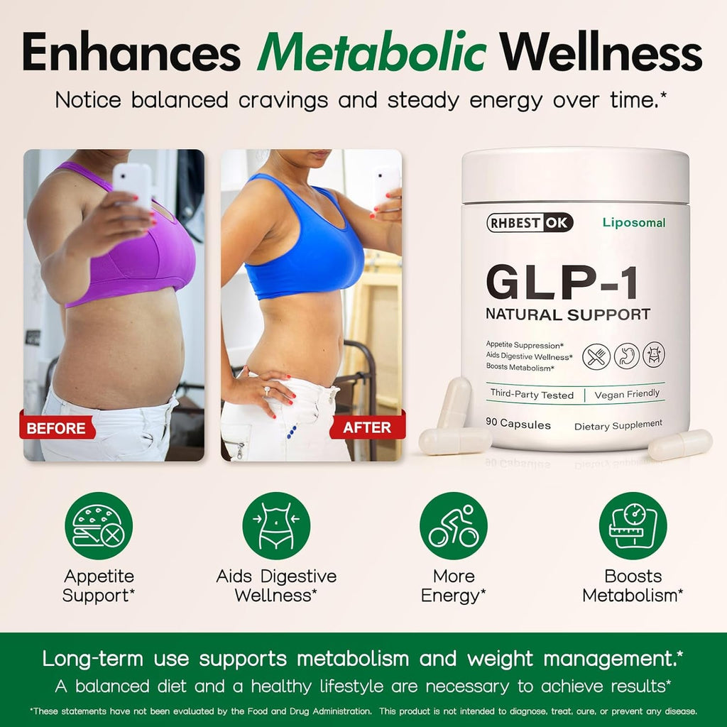 Glp-1Supplement Forwomen and Men,Hunger & Metabolismsupport - Support GLP1 Naturally, Withprebiotic & Probioticblend - 90 Capsules