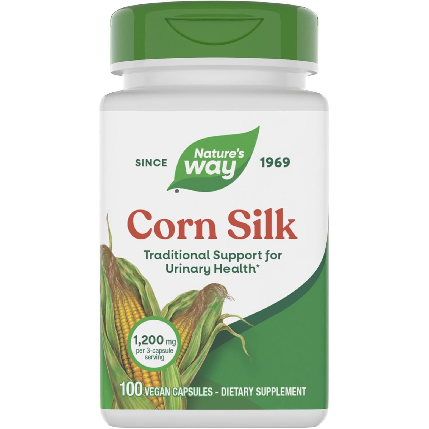 Nature'S Way Corn Silk - 1,200 Mg per 3-Capsule Serving - Traditional Urinary Health Support* - Corn Silk Dietary Supplement - Vegan & Gluten Free - 100 Vegan Capsules