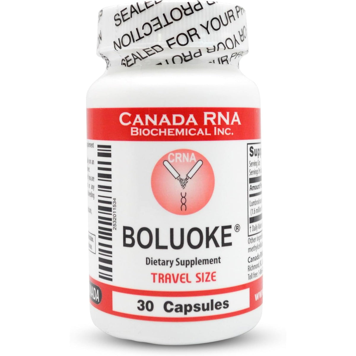 Boluoke Canada RNA (Lumbrokinase) for Circulatory Health, 30 Caps