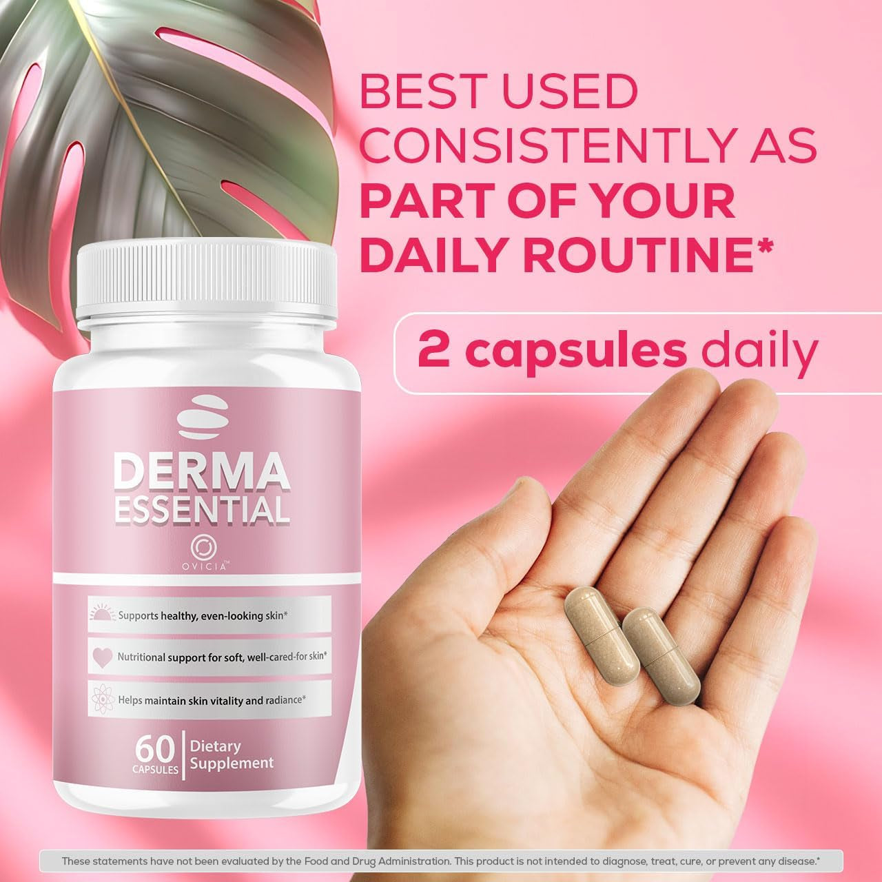 Derma Essential - Derma Essential Capsules Advanced Formula Support Premium Natural Ingredients, Dermaessential Pills Maximum Strength Health and Wellness Reviews, 60 Capsules for 1 Month