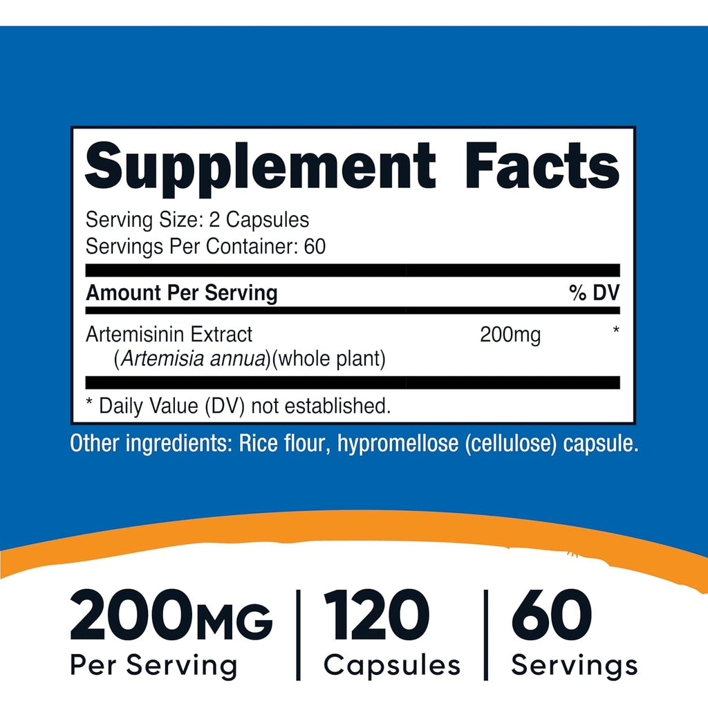 Nutricost Artemisinin 200Mg, 120 Vegetarian Capsules - Non-Gmo, Gluten Free, 60 Servings