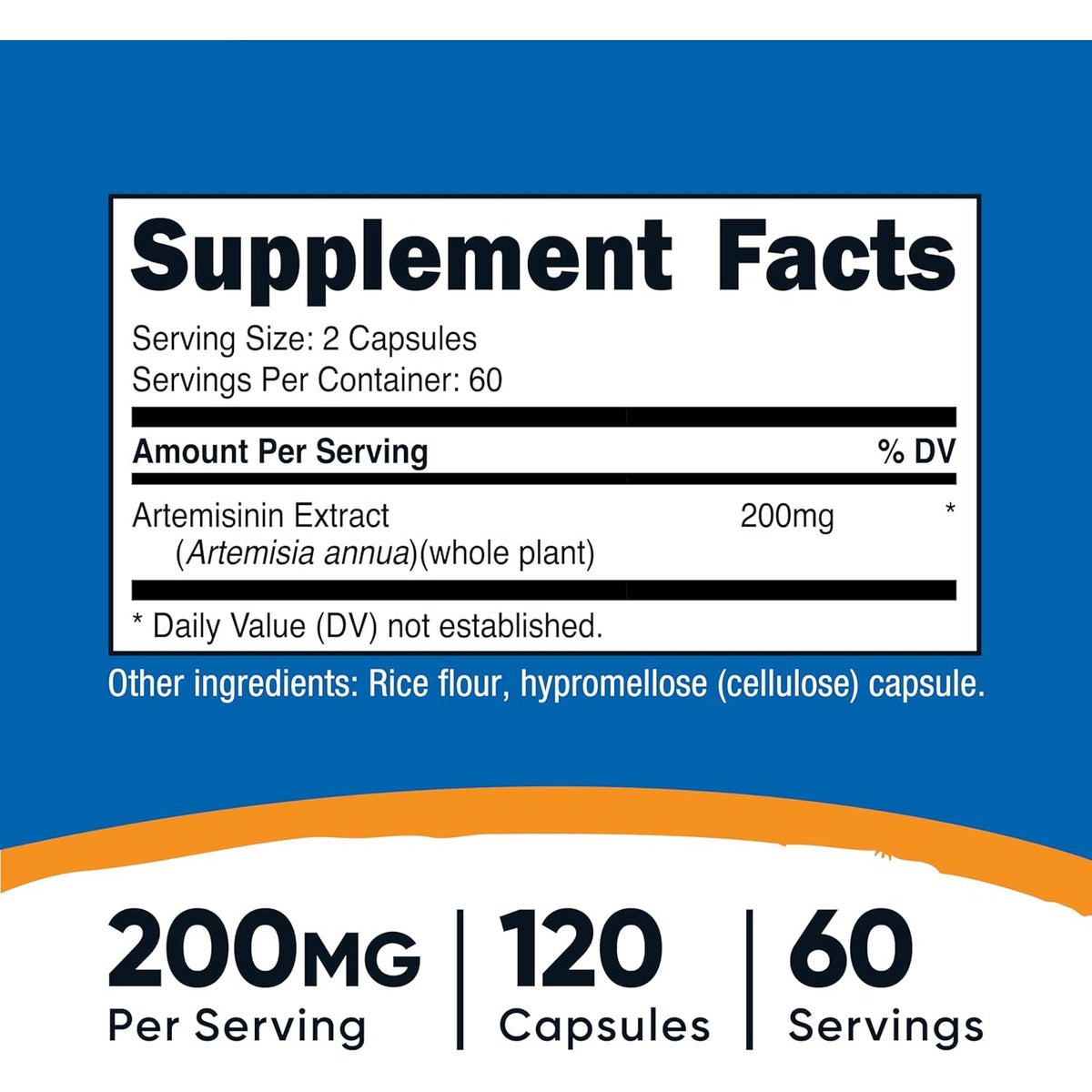 Nutricost Artemisinin 200Mg, 120 Vegetarian Capsules - Non-Gmo, Gluten Free, 60 Servings