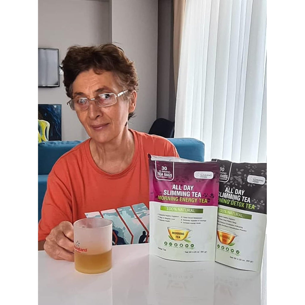ALL SLIMMING HERBS All Day Slimming Tea for Weight Loss - All Natural 30 Days Detox Teas That Flattens Tummy - Daytime Energy Boost Tea 30 Bags + Evening Detox Tea 30 Bags