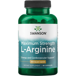 Swanson Amino Acid Super-Strength L-Arginine 850 Milligrams 90 Capsules