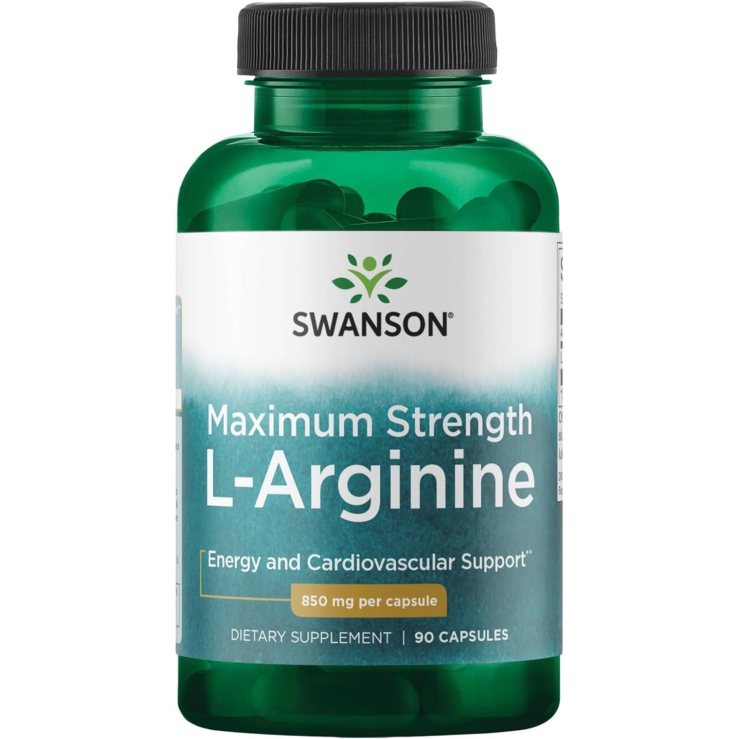 Swanson Amino Acid Super-Strength L-Arginine 850 Milligrams 90 Capsules
