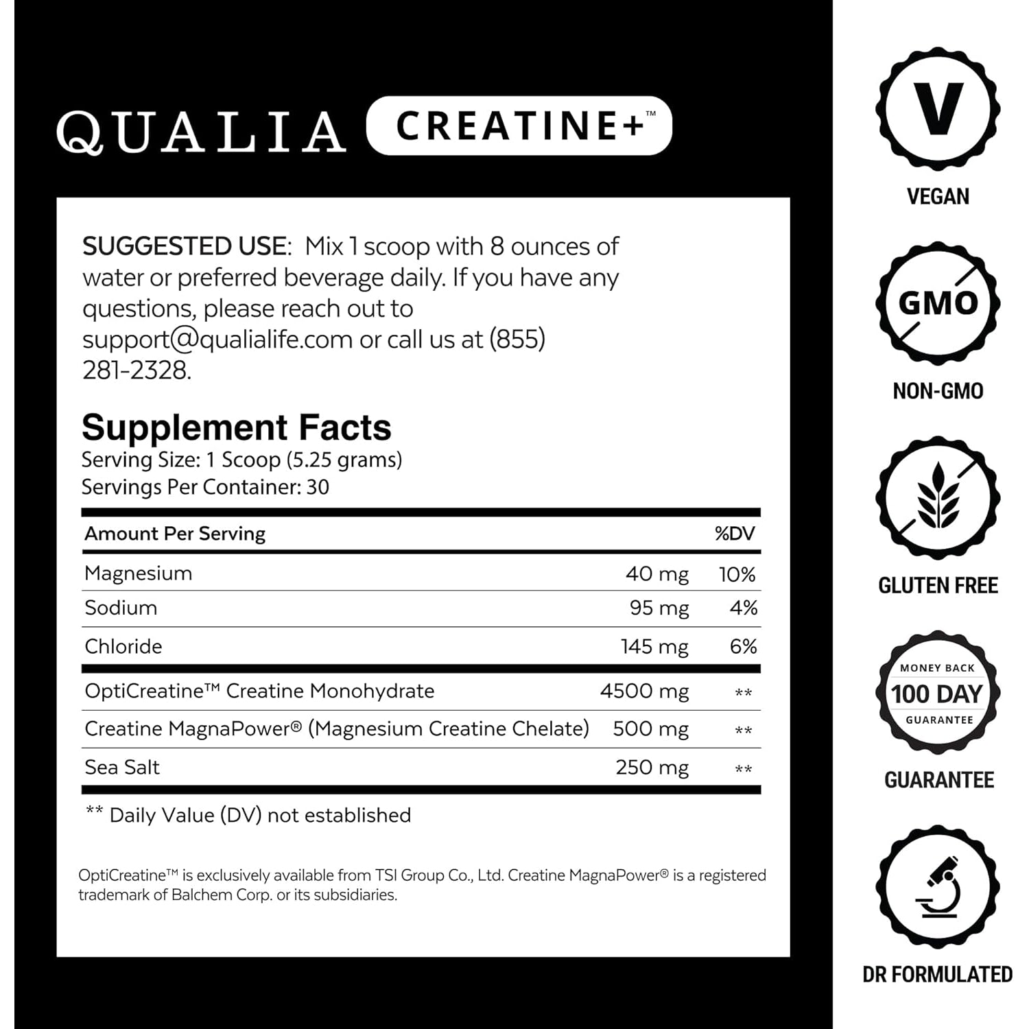 Qualia Creatine | Advanced Creatine Complex | 2 Sources + Magnesium | Optimized Absorption | Muscle Performance, Brain Function, & Healthy Aging (30 Servings)
