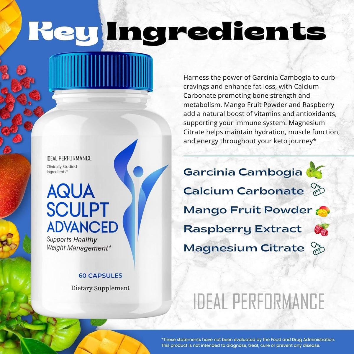 Aqua Sculpt Capsules, Official Aqua Sculpt Supplement Pills - Maximum Strength, All Natural Keto Capsule to Sustain Active Lifestyle & Fitness Goals, Overall Health Sculpt Reviews (60 Capsules)