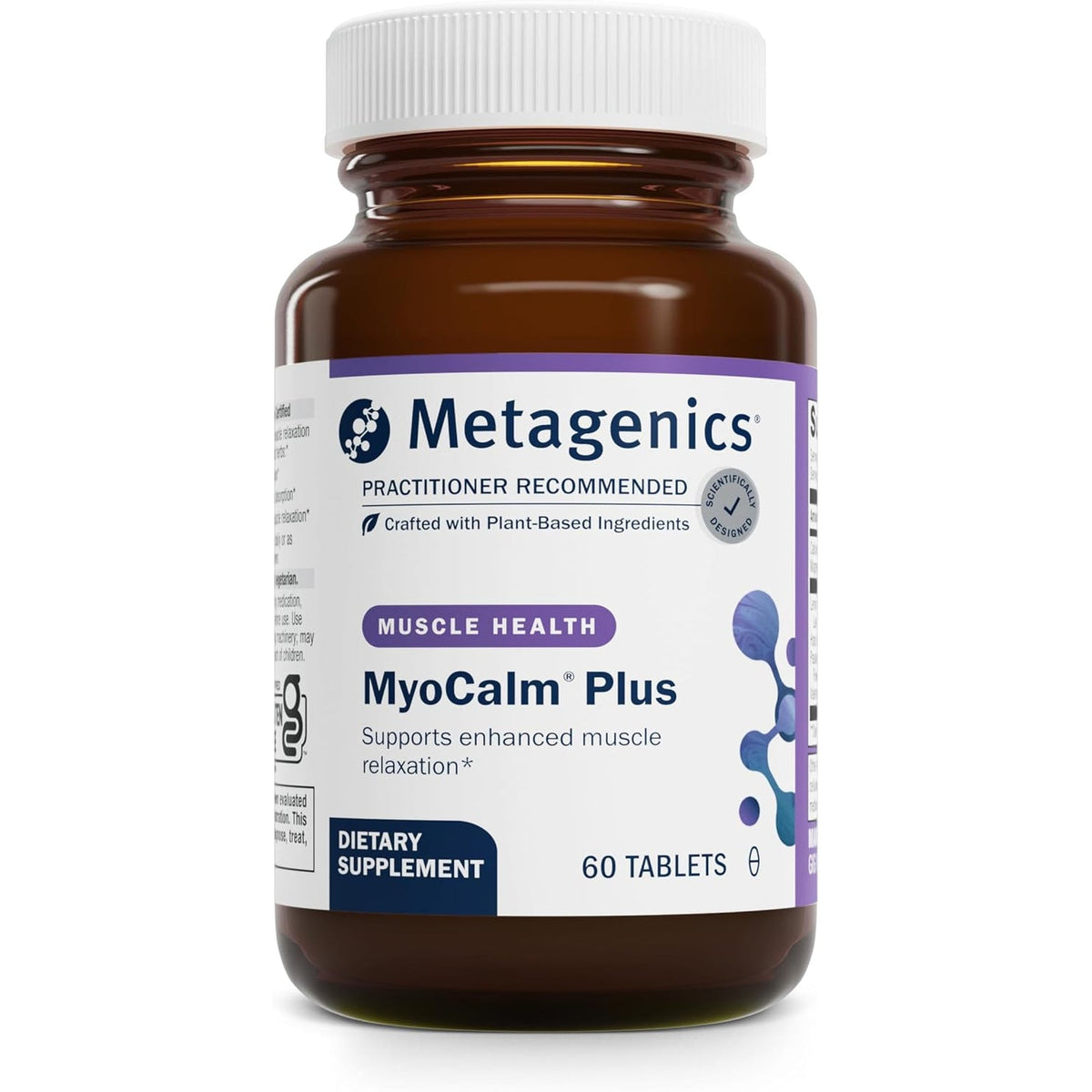 Metagenics Myocalm plus - Muscle Relaxation & Stress Support with Passionflower, Valerian, Lemon Balm, Magnesium & Calcium - Supports Sleep Quality - Non-Gmo, Gluten-Free, Vegetarian - 60 Tablets