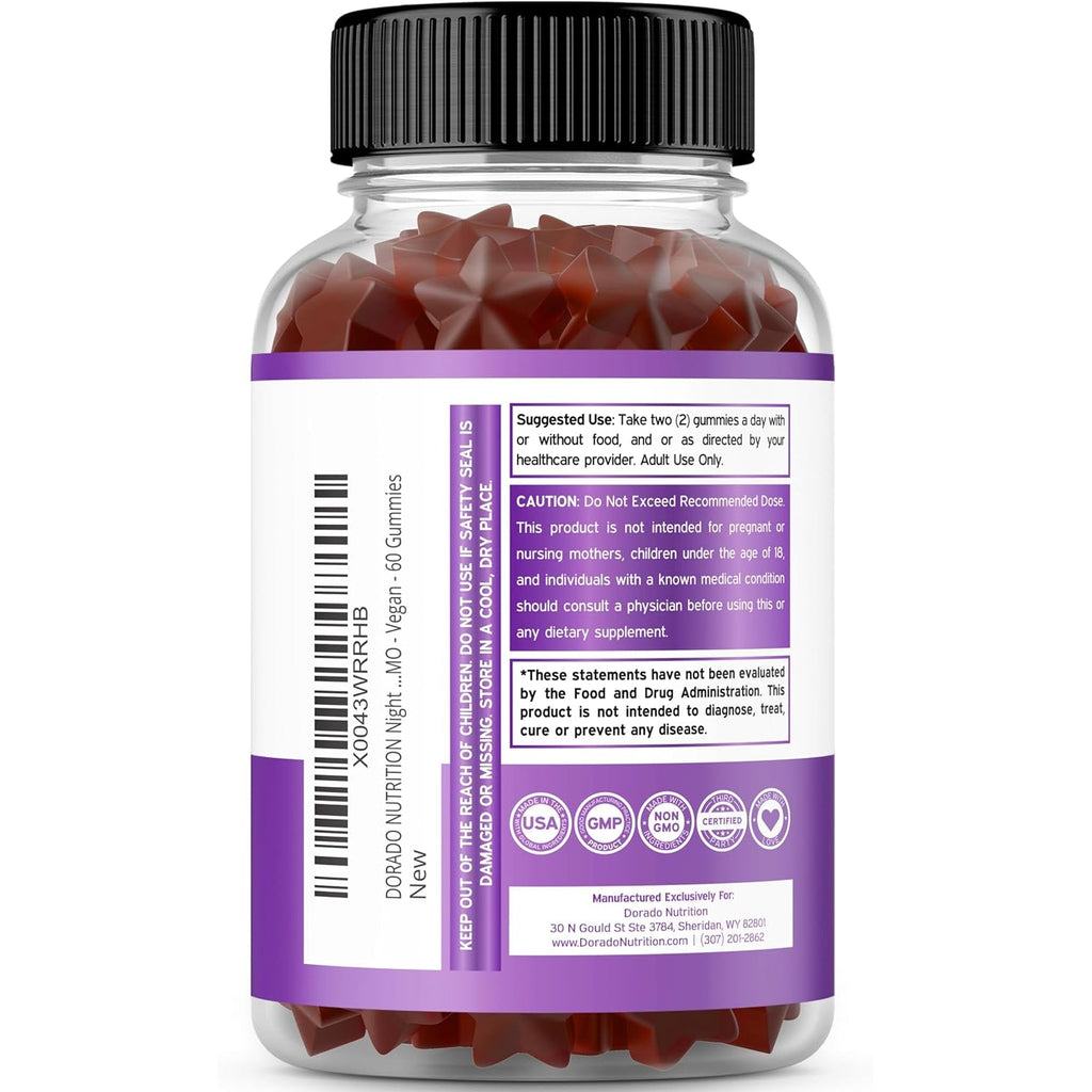 Night Time Fat Burner Gummies (60 Count) Weight Loss & Metabolism - Sugar-Free - Delicious Raspberry Flavored Melatonin Supplement Gummies - Vegan Safe - Third Party Tested - Made in USA