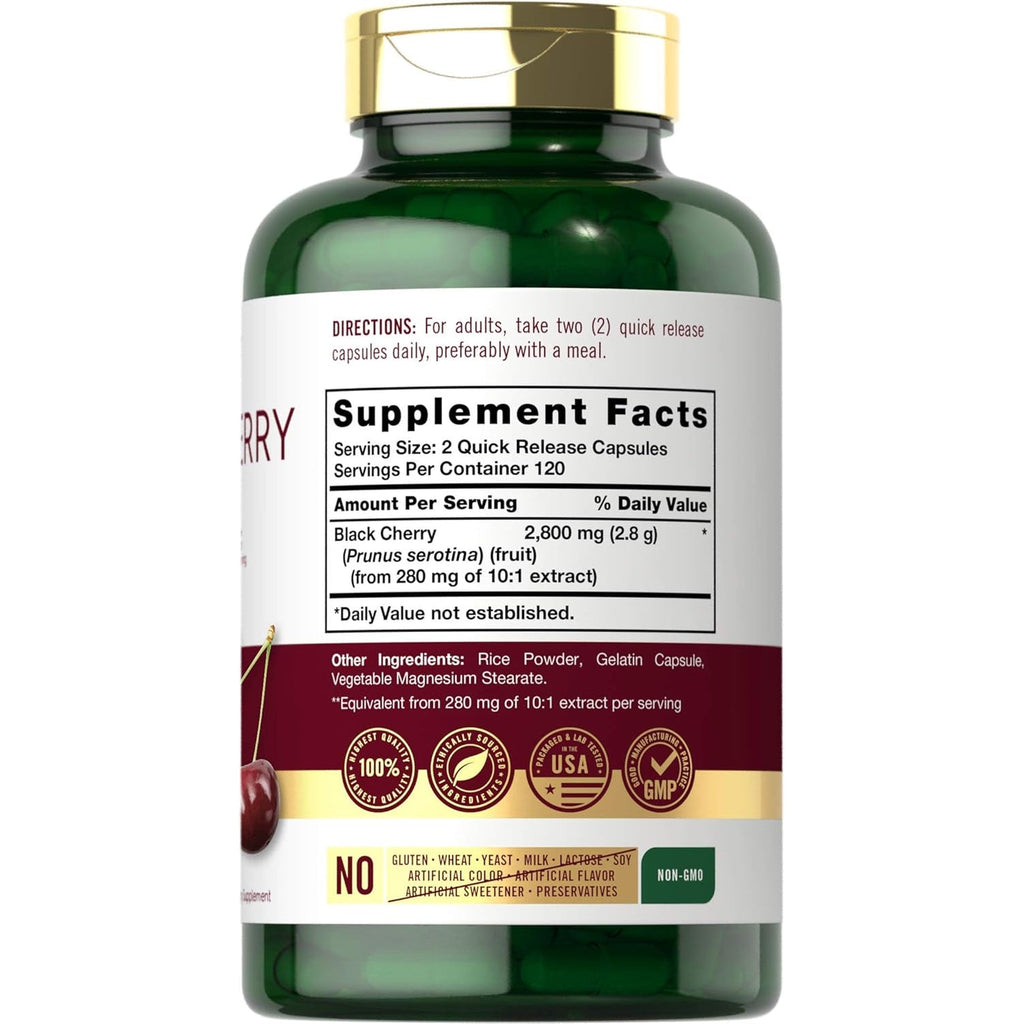 Carlyle Black Cherry Extract Concentrate | 240 Capsules | Non-Gmo and Gluten Free Formula | Prunus Serotina Supplement