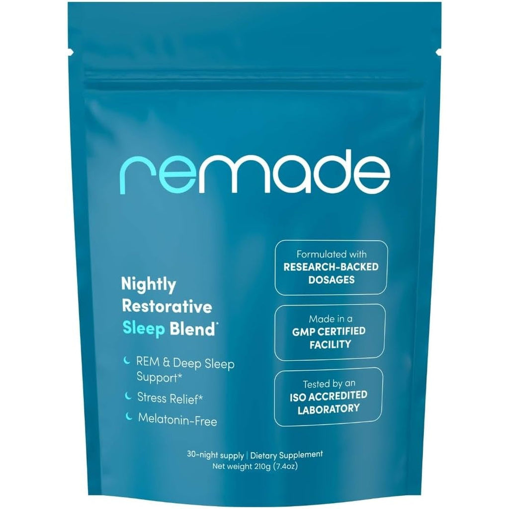 Remade Natural Sleep Aid without Melatonin - Ashwagandha, L Theanine, Apigenin, Glycine