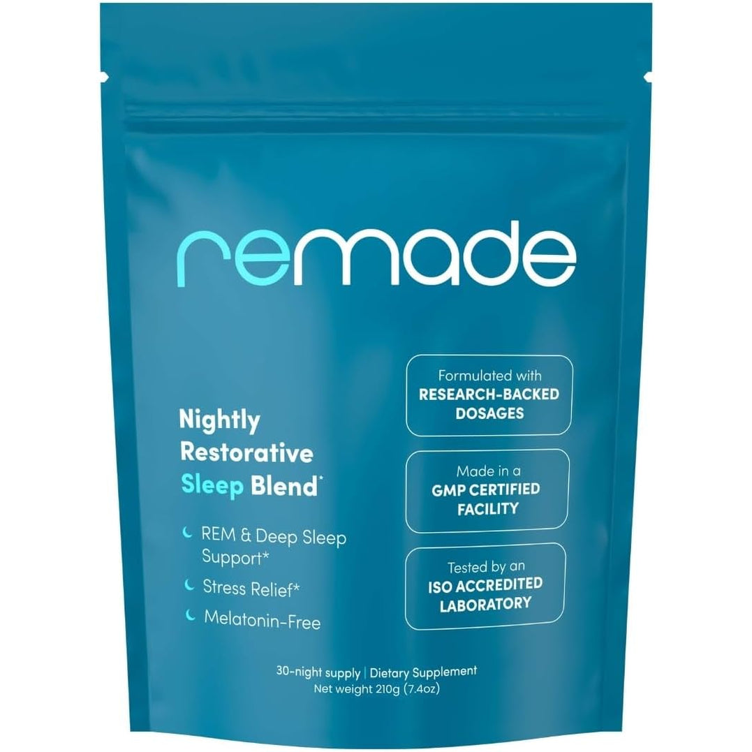 Remade Natural Sleep Aid without Melatonin - Ashwagandha, L Theanine, Apigenin, Glycine