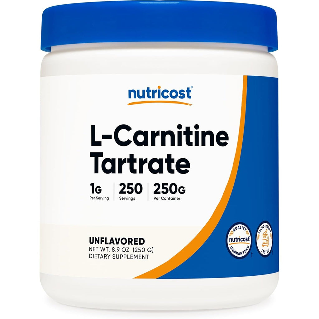 Nutricost L-Carnitine Tartrate Powder (250 Grams) - 1 Gram per Serving, 250 Servings
