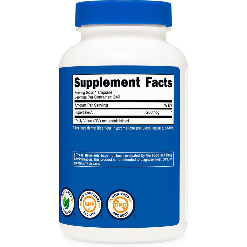 Nutricost Huperzine a Capsules 200Mcg, 240 Capsules - Non-Gmo, Vegetarian Friendly