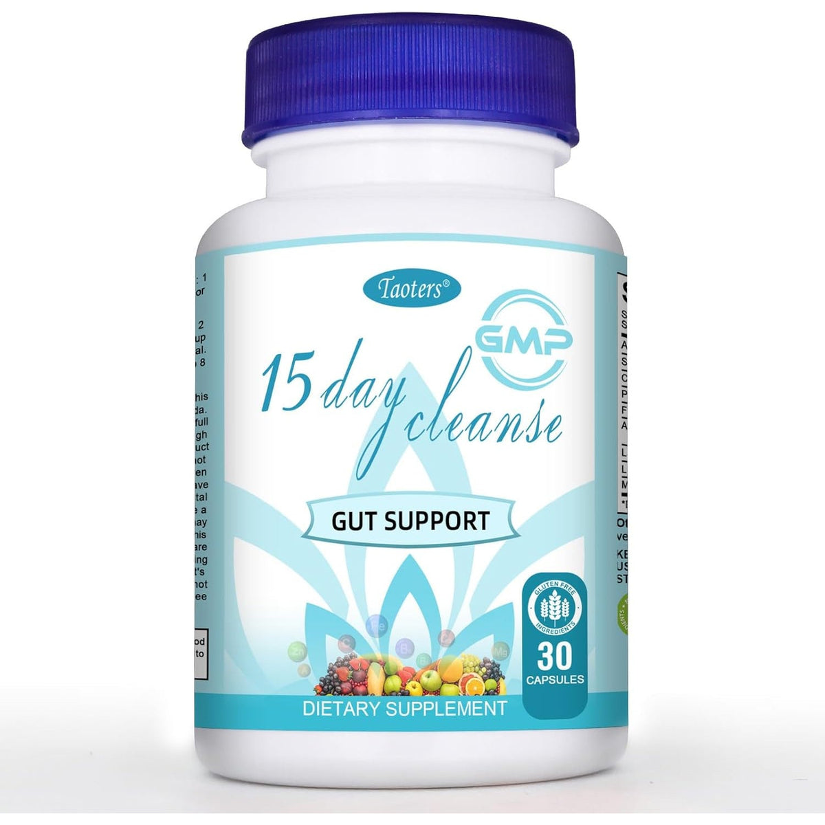 TAOTERS 15 Day Cleanse Gut Support 1 Pack, Detox Supplement with Senna, Cascara Sagrada & Psyllium Husk, for Men and Women | 30 Capsules