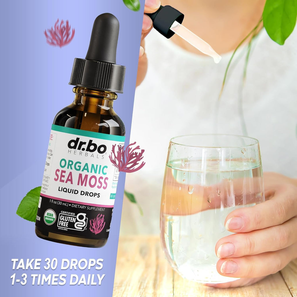 Irish Sea Moss Liquid Drops - Pure Organic Seamoss Liquid Drops for Immune, Skin & Gut Health Support - Vegan Seamoss Oil Gel Tincture, Chondrus Crispus Organic Sea Moss Gel Oil for Adults & Kids 1 Oz