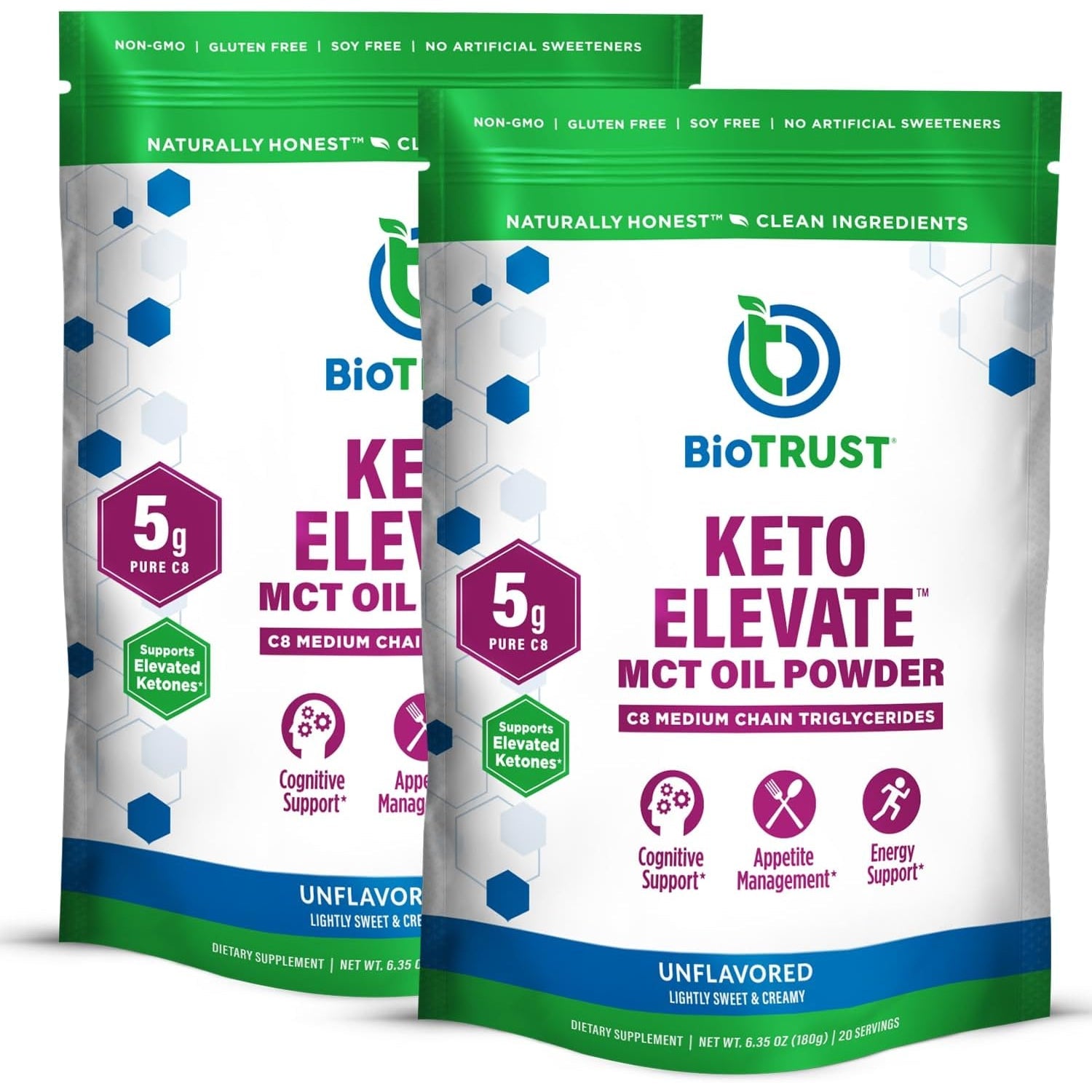 Biotrust Keto Elevate - C8 MCT Oil Powder - Ketogenic MCT Coffee Creamer, Keto Coffee Creamer - Clean Energy, Mental Focus & Clarity - 100% Caprylic Acid MCT Powder, Non-Gmo (Unflavored, 40 Servings)