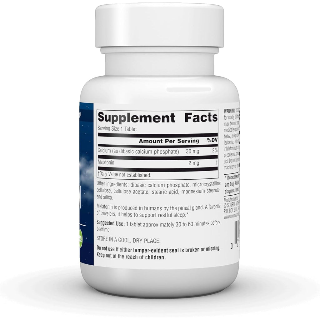 Source Naturals Melatonin, Helps Promote Sleep* - 2 Mg - 120 Time Release Tablets