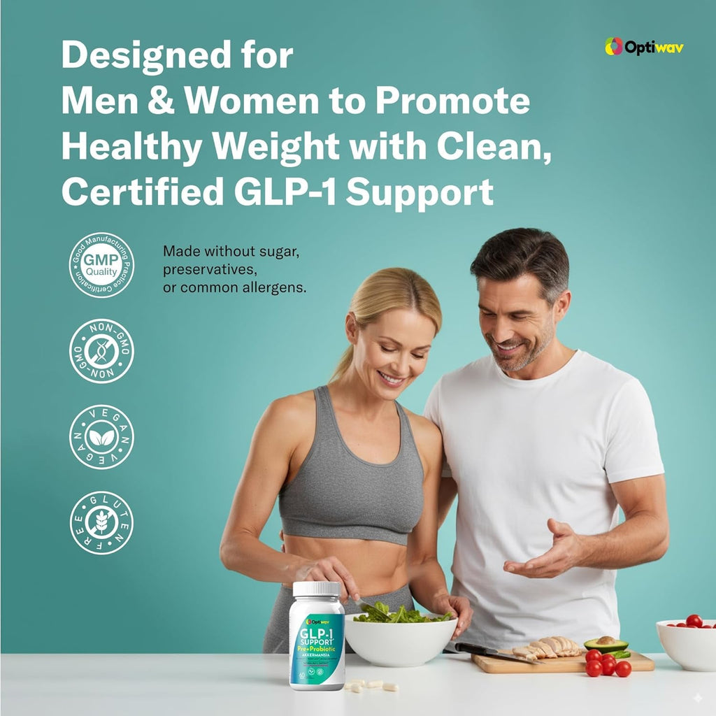 GLP-1 Support Weight Loss Pre + Probiotic Akkermansia Supplement - Women Men Natural Appetite Suppressant & Metabolism Booster - Daily Support to Activate Hunger Control Curb Cravings Gut & Fat Burn