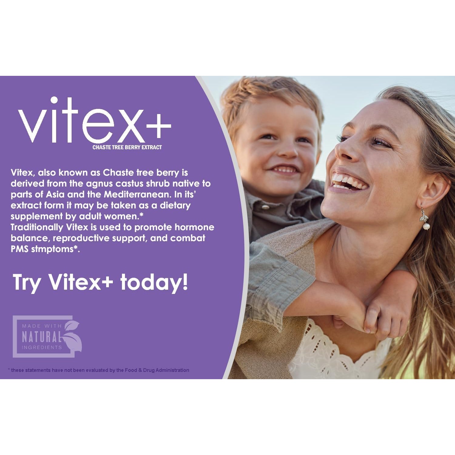 VH Nutrition VITEX+ | Vitex Chasteberry Supplement for Women | Hormonal Balance* and Fertility Support* | 650Mg per Serving of Vitex Berry Extract Powder | 60 Capsules